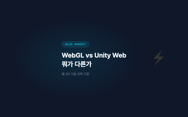 WebGL vs Unity Web, 뭐가 다른가: 우리가 실제로 어떻게 골랐나