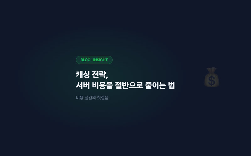 캐싱 전략, 서버 비용을 절반으로 줄이는 법
